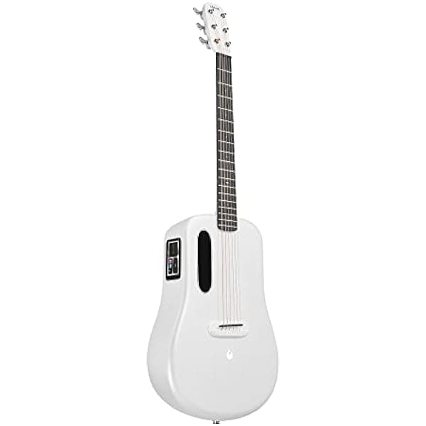 Kellards Lava Music ME 3 - Guitarra electroacústica con pantalla táctil de 38 pulgadas con funda acolchada (blanco) LVM-ME3-L3-WHT38