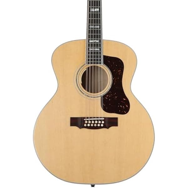 Guild USA F-512E Maple Jumbo 12 cuerdas rubio con caja de electrónica y Hardshell F-512E MAPLE BLD