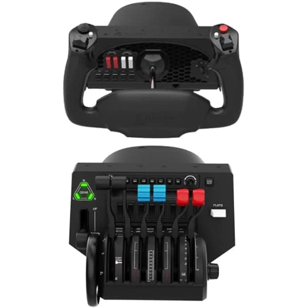 Honeywell Honeycomb Alpha Flight Controls Yoke with Honeycomb Aeronautical Bravo Throttle Quadrant Bundle (2 Items) HC003042_K1