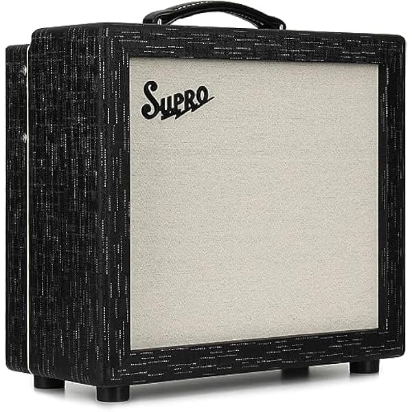 Supro 1614RT Amuleto 1 x 12 pulgadas 15 vatios Tubo Combo Amp - Black Scandia