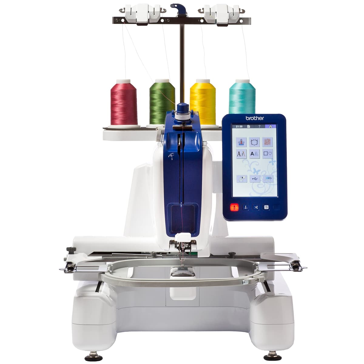 Brother PRS100 Máquina de Bordado Un Solo Aguja con Soporte para 4 Hilos y Brazo Libre