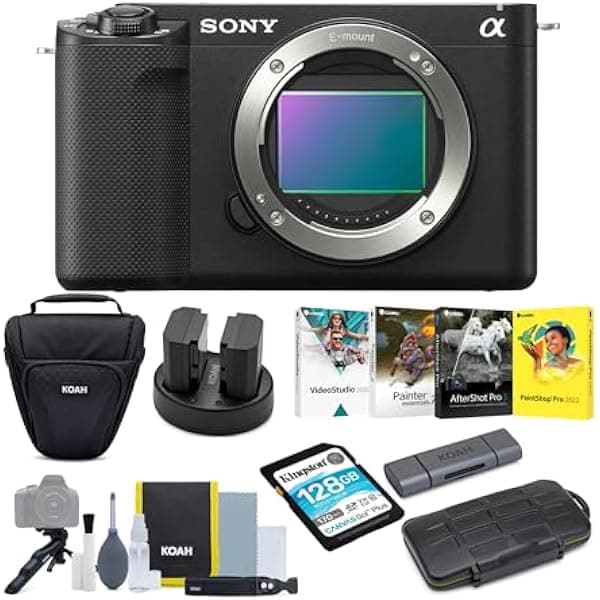 Sony Alpha ZV-E1 Full Frame Mirrorless Vlog Camera (ILCZV-E1/B, Negro) Paquete (6 artículos) ILCZVE1B-KT1