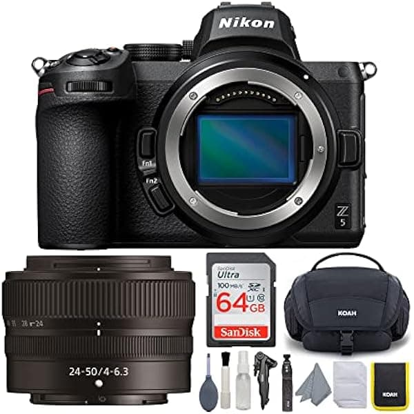 Nikon Z 5 FX-Format cámara sin espejo con 0.945-1.969 in f/4-6.3 VR lente Bundle (4 artículos) ANIKZ52450K