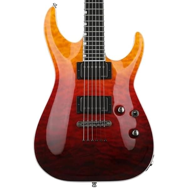 ESP E-II Horizon NT-II Guitarra Electrica Neck-Thru Caoba/Arce Quilted 6 Cuerdas EMG 57TW/66TW Activos 24 Trastes Acero Gotoh Tiger Eye Amber Fade EIIHORNTIITEAFD