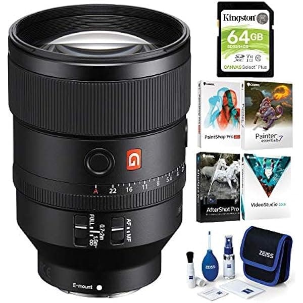 Sony FE 5.315 in f/1.8 GM lente con paquete de software y accesorios (4 artículos) SEL135F18GM_K1