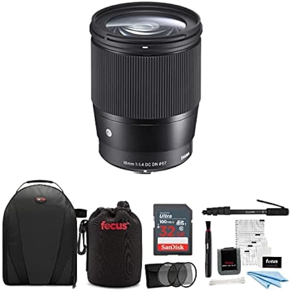 Sigma 16mm f/1.4 DC DN Contemporary Lente para Sony E con Tarjeta SD de 16GB & Kit de Viaje 402965_K1