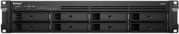 Synology RackStation RS1221+ - Servidor NAS de 8 Bahías - Montable en Rack - SATA 6Gb/s - RAID 0, 1, 5, 6, 10, JBOD - RAM 4 GB - Ethernet Gigabit - iSCSI - 2U