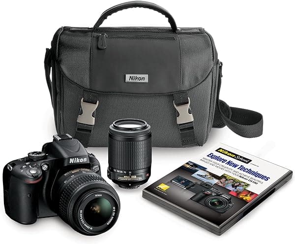 Nikon D5100 Cámara Reflex Digital 16.2 MP CMOS con Lentes VR AF-S 18-55mm y 55-200mm (Nikon 13073)