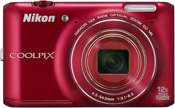 Nikon COOLPIX S6400 Cámara Digital de 16 MP con Zoom Óptico de 12x y Pantalla LCD de 3 Pulgadas (Roja) 26353