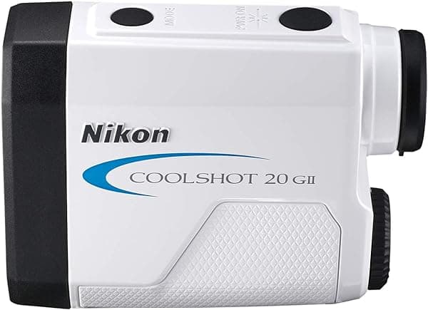 Nikon Coolshot 20 GII Telémetro Láser para Golf, Con Kit de Batería Extra, Blanco con Ribete Azul - 16744