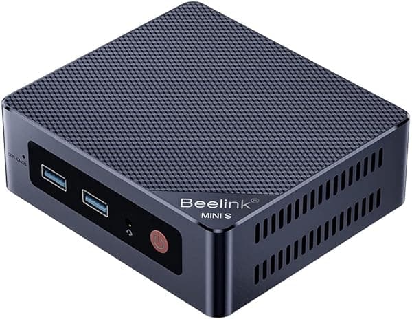 Beelink Mini S12 Mini PC Computers con Intel de 12.ª generación de 4 núcleos a 3.4GHz N95, 8GB de RAM DDR4, SSD de 256GB, Doble HDMI 4K 60Hz/Ethernet Gigabit/WiFi 5/BT, Soporte para disco duro de 2.5 pulgadas