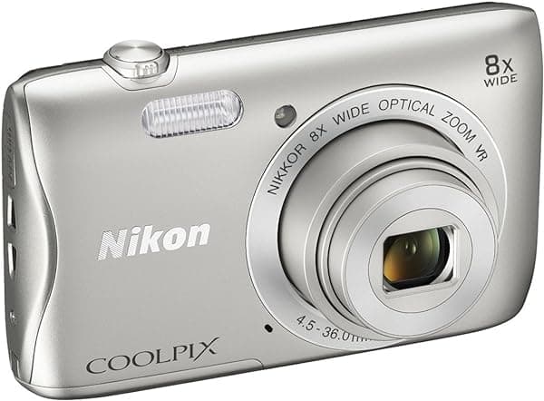 Nikon COOLPIX S3700 Cámara Digital con Zoom Óptico de 8x y Wi-Fi Integrado (Plata) 26478
