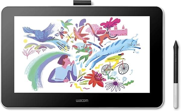 Wacom One DTC133W1D - Tablet gráfica 13.3", pantalla LCD, lápiz digital, set de pinceles originales