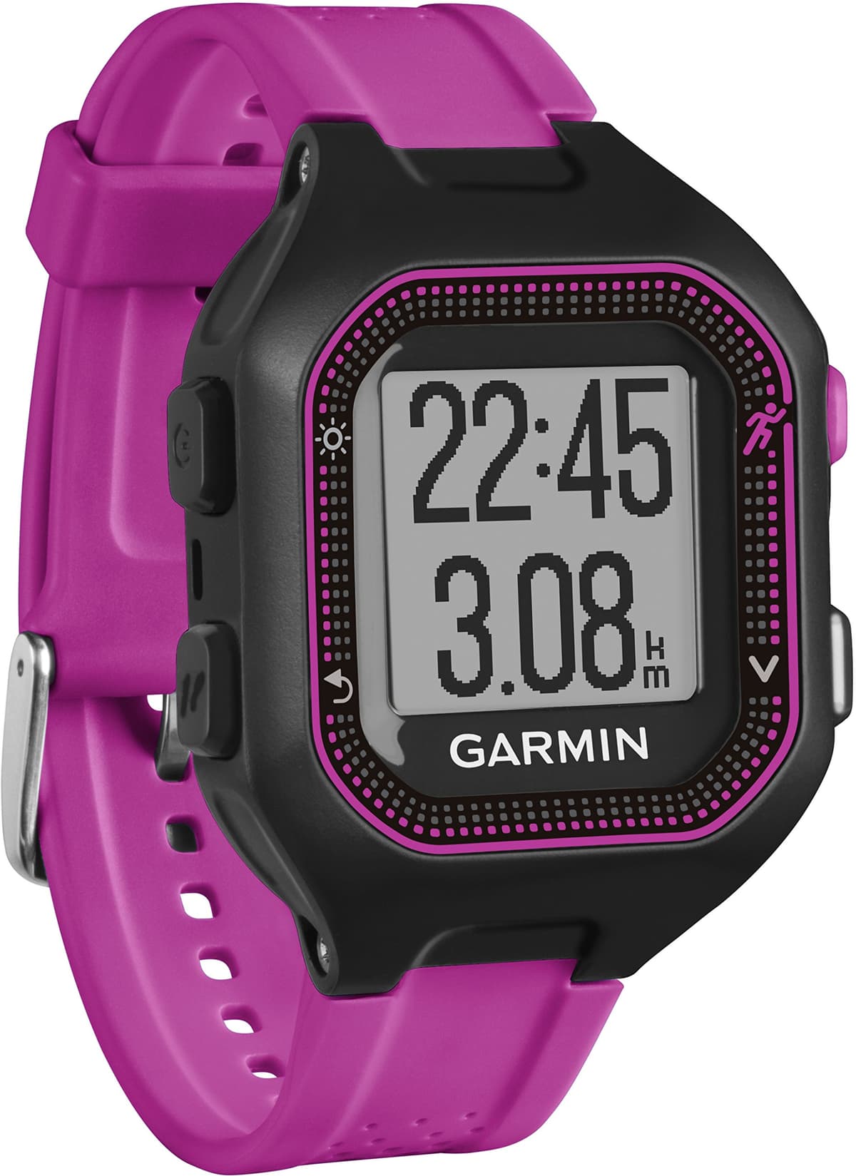 Garmin 010-01353-70 Garmin Forerunner 25 (Pequeño) Paquete Negro/Morado con Banda de Pecho HRM Versión Europa