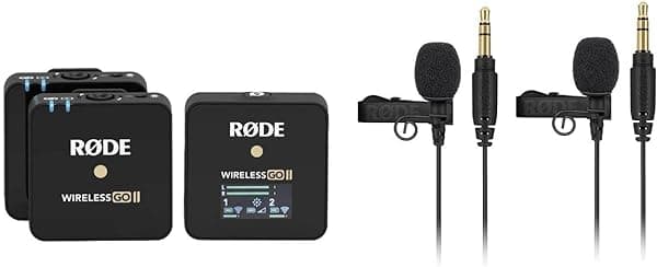 Rode GO II Sistema de Micrófono Inalámbrico de Dos Canales, Transmisión Digital en la Serie IV 2.4GHz, Encriptación de 128 bits, Salida Analógica TRS de 3.5mm, Compatible con USB-C y iOS WIGOII B