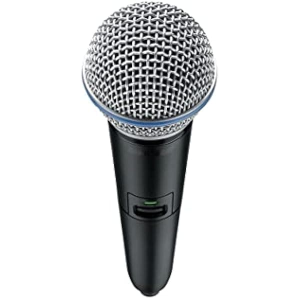 Shure GLXD2+/B58 Transmisor Inalámbrico de Mano con Cápsula de Micrófono Vocal BETA 58A y Batería SB904 (Duración de 12 Horas) - para uso con Sistemas de Microfonía Inalámbrica de Doble Banda GLX-D+ (Receptor Se Vende Por Separado) GLXD2+/B58=-Z3