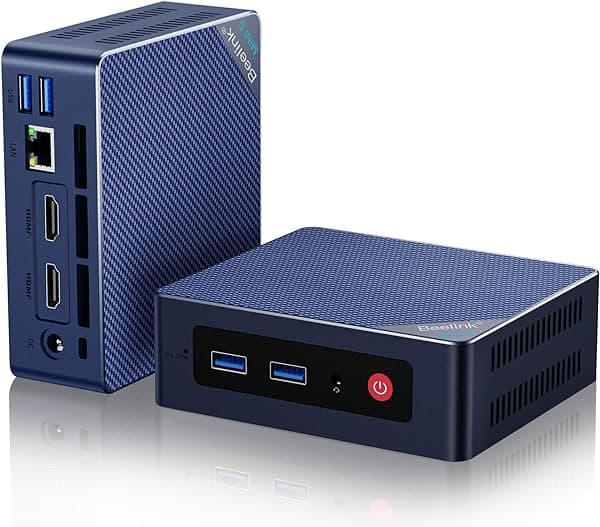 Beelink Mini S12 Pro, Mini PC Intel 12th N100 (hasta 3.4GHz), 16GB RAM DDR4 500GB SSD PCIe, Computadora de Escritorio Mini Soporte Dual HDMI 4K@60Hz/WiFi6/BT5.2/USB3.2/LAN de 1000M/WOL MINIS Pro