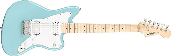 Fender Squier Mini Jazzmaster Guitarra Eléctrica, Color Azul Daphne con Diapasón de Arce 370125504