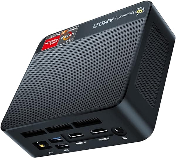 Beelink SER5 Mini PC Ryzen 5 5560U 16GB RAM 1TB SSD, 4K Triple Display, HDMI, USB-C, Windows 11 Pro, Micro PC Gaming