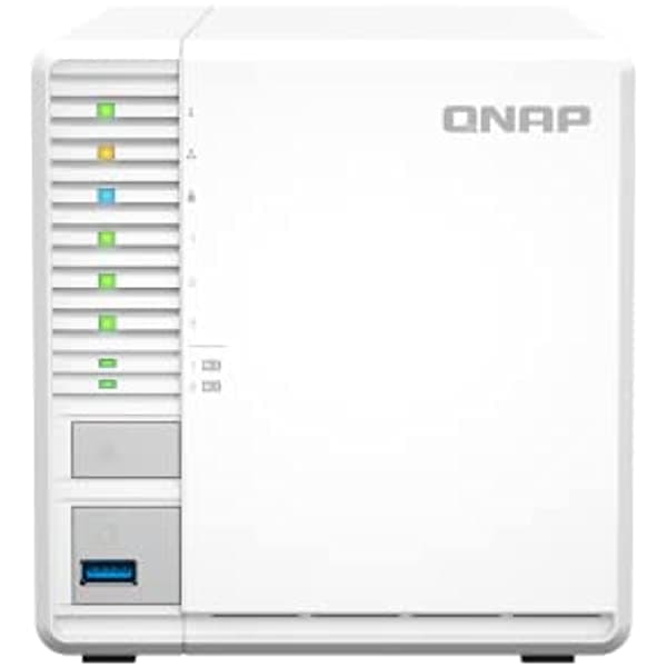 QNAP TS-364-8G-US NAS de Escritorio de Alto Rendimiento de 3 Bahías con 2.5GbE y Caché de SSD M.2 para Ejecutar Máquinas Virtuales y Qtier