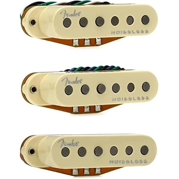 Fender Generation 4 Noiseless Stratocaster Pastillas Single-Coil - Juego de 3, Blanco Vintage 992260000