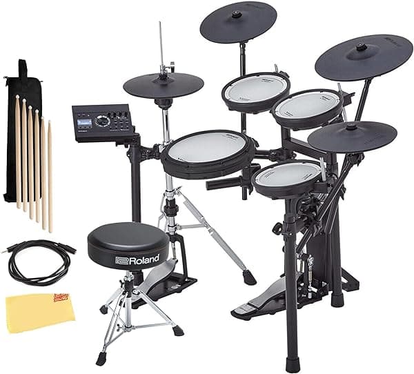 Roland TD-17KVX2 Generación 2 Bundle de V-Drums con Asiento para Batería, Cable de Audio, Bolsa para Baquetas, 3 Pares de Baquetas y Paño de Pulido de Austin Bazaar AUS-TD-17KVX2-S-COMBO-PRO