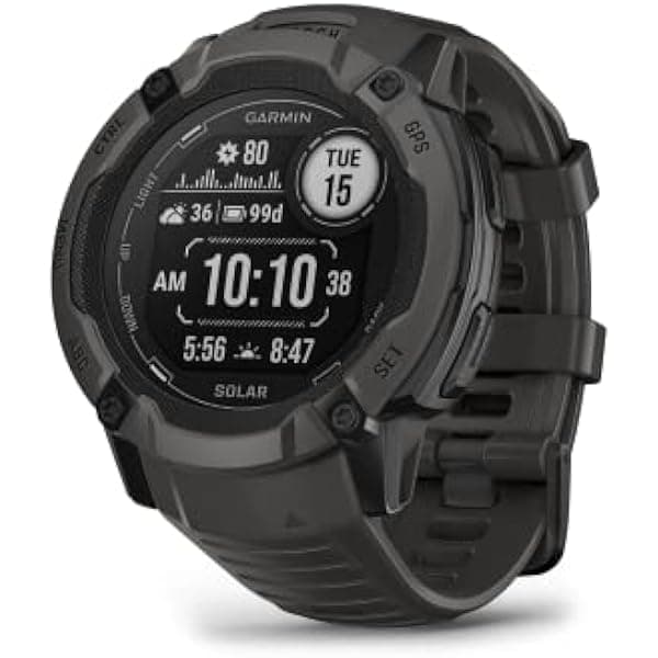 Garmin Instinct 2X Solar Reloj GPS Resistente con Linterna Integrada, Carga Solar, Multi-Banda GNSS, Grafito 010-02805-10