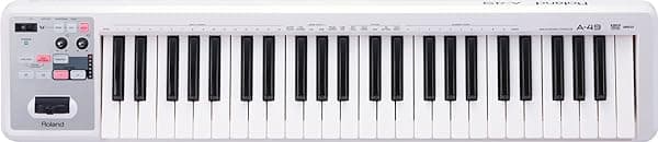 Roland A-49 Teclado Controlador MIDI Ligero de 49 Teclas, Blanco A-49-WH