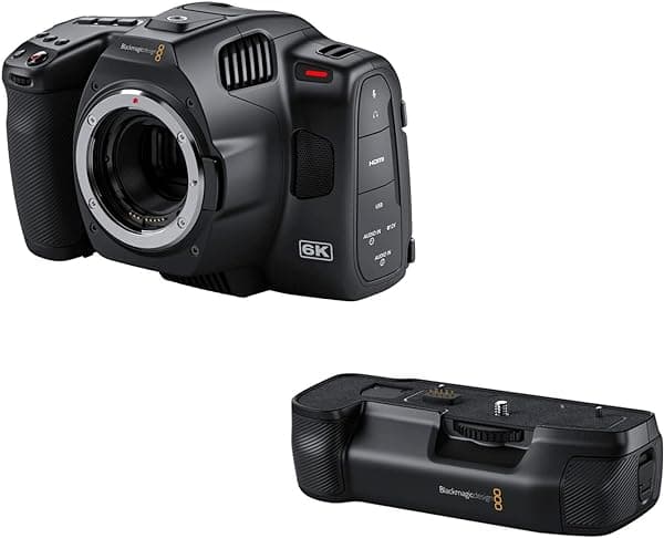 Blackmagic Design Pocket Cinema Camera 6K Pro con Agarre de Batería Pro CINECAMPOCHDEF06P+CINECAMPOCHDXBT2