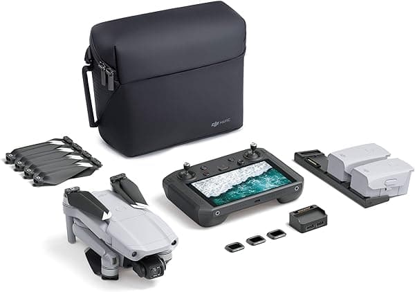 DJI Mavic Air 2 Fly More Combo con DJI Smart Controller - Dron Cuadricóptero UAV con Cámara de 48MP Vídeo 4K Sensor CMOS de 1/2", Gimbal de 3 Ejes, 34 Minutos de Tiempo de Vuelo, ActiveTrack 3.0, Color Gris CP.MA.00000291.01