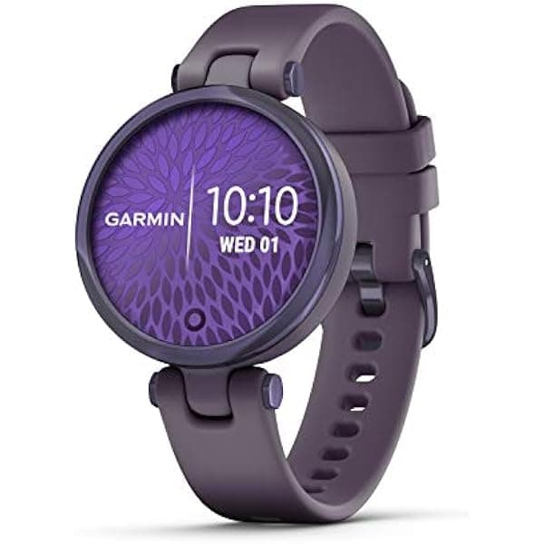 Garmin Lily, Reloj Inteligente Pequeño con Pantalla Táctil y Lente Estampada, Color Morado Oscuro, 1 pulgada 010-02384-02