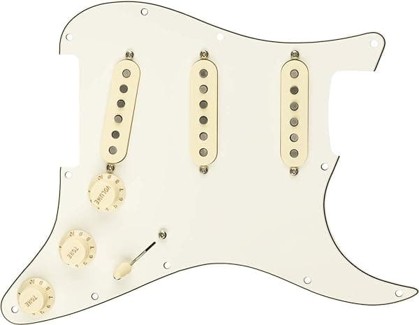 Fender Fat 50's Prewired Stratocaster Pickguard - Golpeador Pre-cableado Blanco de 3 Capas 992340509