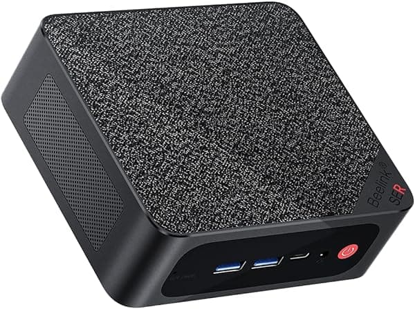Beelink SER5 MAX Mini PC, AMD Ryzen 7 5800H (7nm, 8C/16T) de hasta 4.4 GHz, Computadora Mini con 16GB de RAM DDR4 y 1TB de SSD NVME, Micro PC con Triple Display a 4K@60Hz, Mini Computadora para Gaming con WiFi6 BT5.2, HTPC de 54W