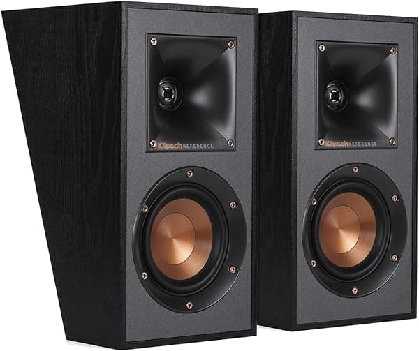 Klipsch R-41SA Juego de Altavoces de Casa Potentes y Detallados, Conjunto de 2, Color Negro