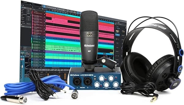 PreSonus AudioBox 96 Studio - Paquete de Grabación USB 2.0 con Interfaz, Auriculares, Micrófono y Software Studio One