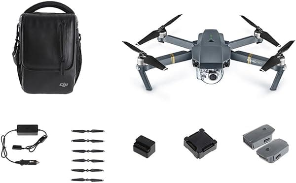 DJI Mavic Pro Paquete con Bolso de Hombro, Hélices, Cargador para Auto y 2 Baterías Extras CP.PT.000642