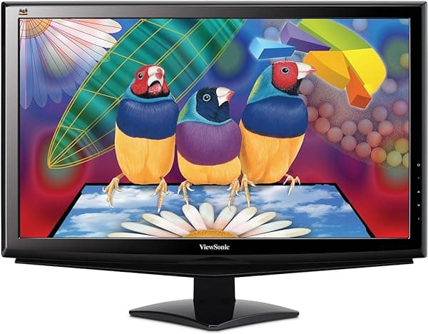 ViewSonic VA Series VA2448-LED Monitor 24" Full HD 1920x1080 LED TFT, 5ms, contraste dinamico 10.000.000:1, DVI-D y VGA (HDCP), VESA 100x100, sin HDMI ni parlantes, Negro
