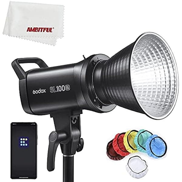 Godox SL100Bi Luz de Video LED de Panel LCD Versión Blanco y Amarillo 100W 2800-6500K Salida Continua Montura Bowens Luz de Estudio (SL100-Bi)