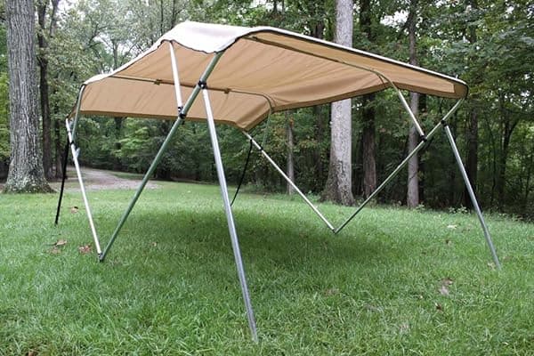 Vortex New Beige/tan Pontoon/Deck Boat 4 Bow Bimini Top 8' de Largo, 97-103" de Ancho, 54" de Alto, Kit Completo, Estructura, Toldo y Accesorios de Montaje, por Vortex bimini.8.97103.beige