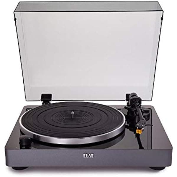 ELAC Miracord 50 Tornamesa, Negro Brillante con Base Plateada (MRC501-GB)