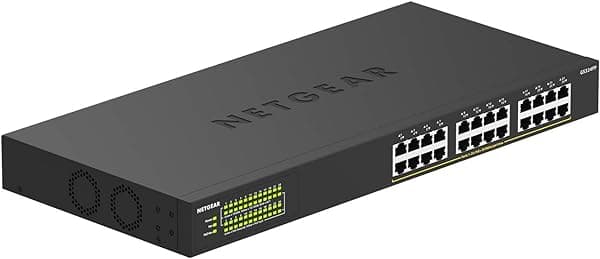 NETGEAR Switch PoE+ no administrado Gigabit Ethernet de 24 puertos (GS324PP) - con 24 x PoE+ @ 380W, escritorio o montaje en rack GS324PP-100NAS
