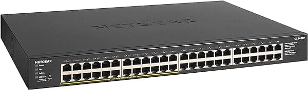 NETGEAR Switch PoE+ no administrado Gigabit Ethernet de 48 puertos (GS348PP) - con 24 x PoE+ @ 380W, escritorio o montaje en rack GS348PP-100NAS