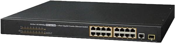 Lorex ACCLPS263B - Switch PoE+ de 16 canales para sistemas de cámaras de seguridad IP, switch de alimentación a través de Ethernet para transmisión de alta velocidad, añade 16 canales al NVR existente, potencia total de 220 W (Reacondicionado)