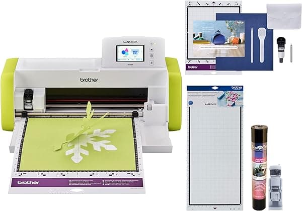 Brother ScanNCut SDX85 - Máquina de corte electrónica con escáner (verde lima), haz arte de pared de vinilo, apliques, tarjetas caseras y más con 251 patrones incluidos con accesorios adicionales SDX85BNDL1