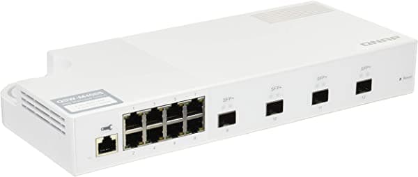 QNAP QSW-M408S - Interruptor administrado de 10GbE, con 4 puertos 10G SFP+ y 8 puertos Gigabit