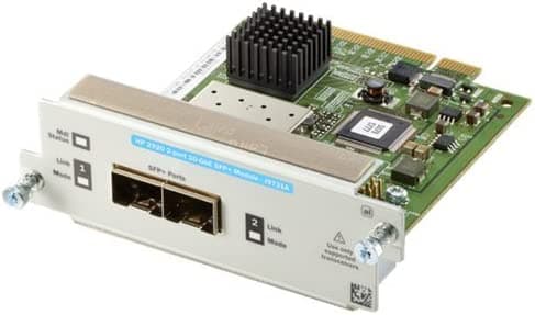 HP módulo J9731A SFP+ de 2 puertos de 10 GbE - Proporciona dos puertos enchufables Small Form-Factor Plus (SFP+) (soporta transceptores de 1 GB y 10 GB). Para el switch de la serie 2920 (se pueden utilizar dos módulos)