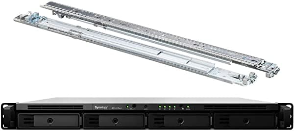 Synology RackStation RS1619xs+ servidor iSCSI NAS con CPU Intel Xeon 2.2GHz, 16 GB de memoria, 1 TB SSD y 8 TB de disco duro, kit de riel, sistema operativo DSM RS1619xs13