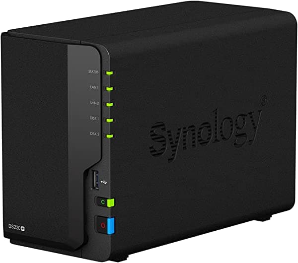 Synology DS220+ DiskStation NAS de 2 bahías Intel Celeron J4025 2GB Ram 2xRJ-45 1GbE LAN-Port 24TB Bundle con 2 x 12TB Seagate IronWolf