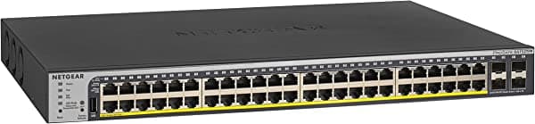 NETGEAR Gigabit Ethernet Smart Managed Pro PoE Switch Gigabit Ethernet Negro unidad de fuente de alimentación ‎GS752TPP-100EUS