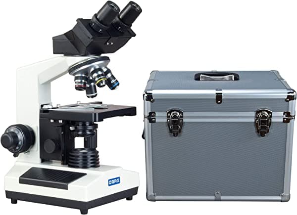 Omax 40 x -1600 X Binocular Microscopio Compuesto con funda de transporte de aluminio M827T-A189A